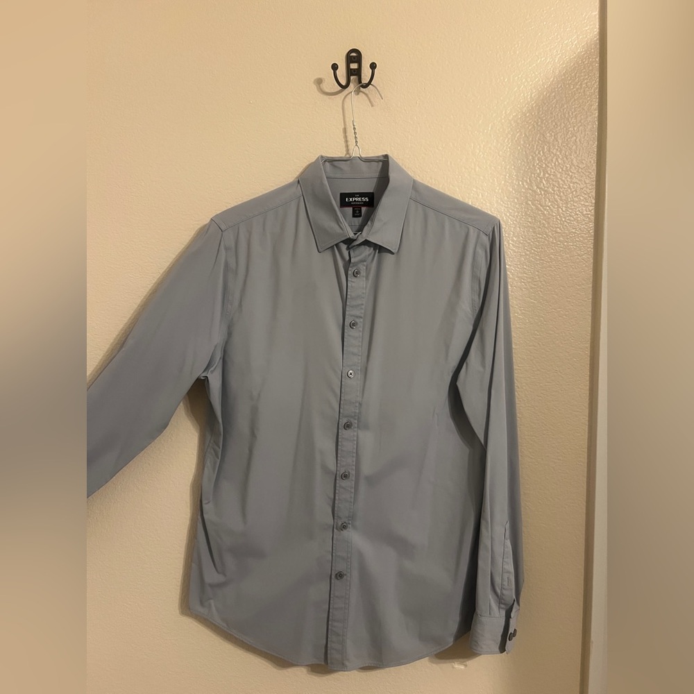 Express Men's Light Gray Dress Shirt